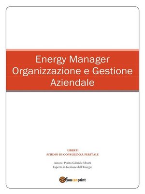 cover image of Energy Manager--Organizzazione e Gestione Aziendale